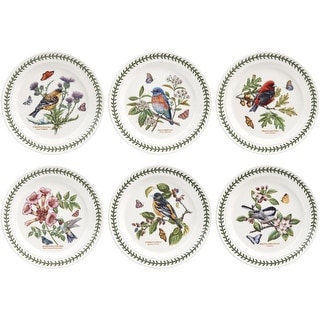 Portmeirion Set of 6 Botanic Garden Birds Collection Dinner Plates