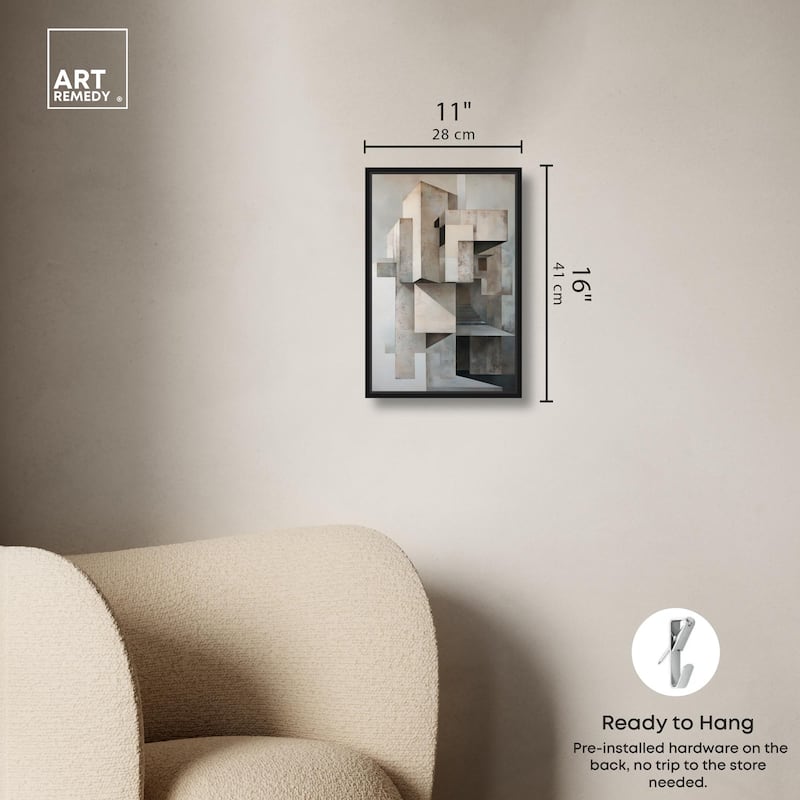 Grey Matrixy Canvas by Art Remedy