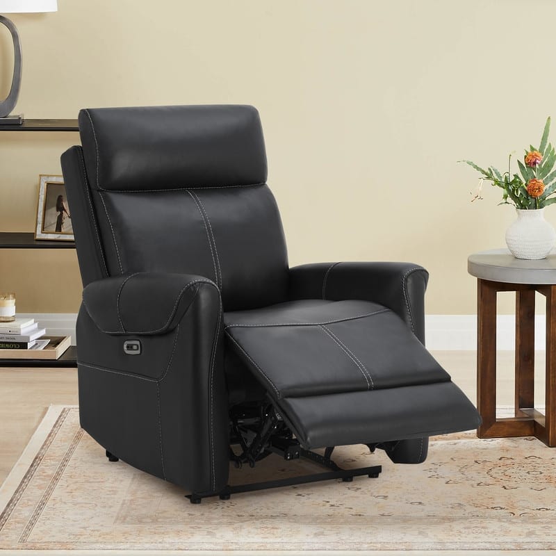 Spruce & Spring Margot Wall Hugger Power Recliner with USB Ports - Black