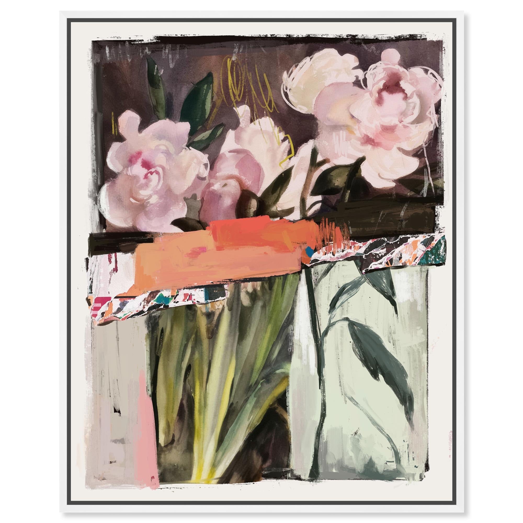 Floral Aesthetic Floral Decor Framed Canvas Print by Notoriart