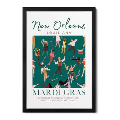 New Orleans Mardi Gras Premium Framed Poster by Page Turner