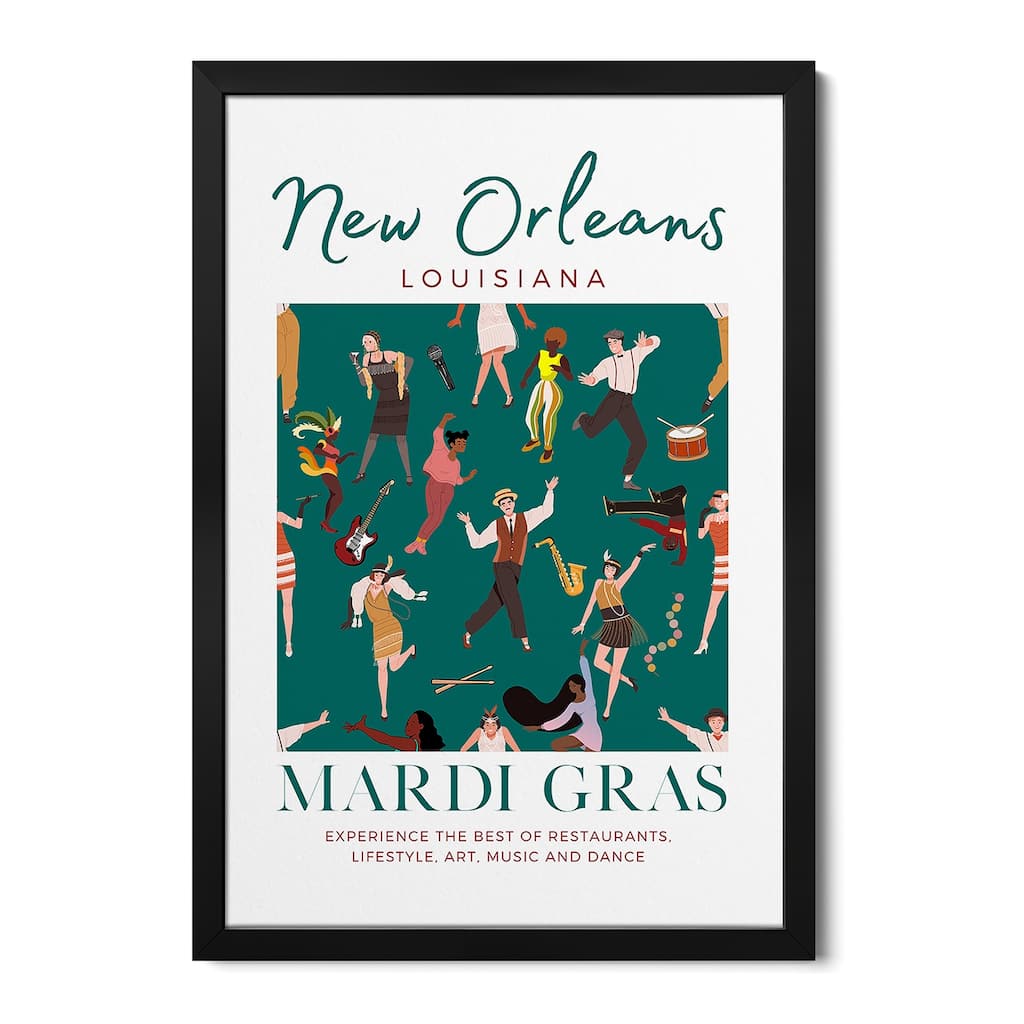 New Orleans Mardi Gras Premium Framed Poster by Page Turner