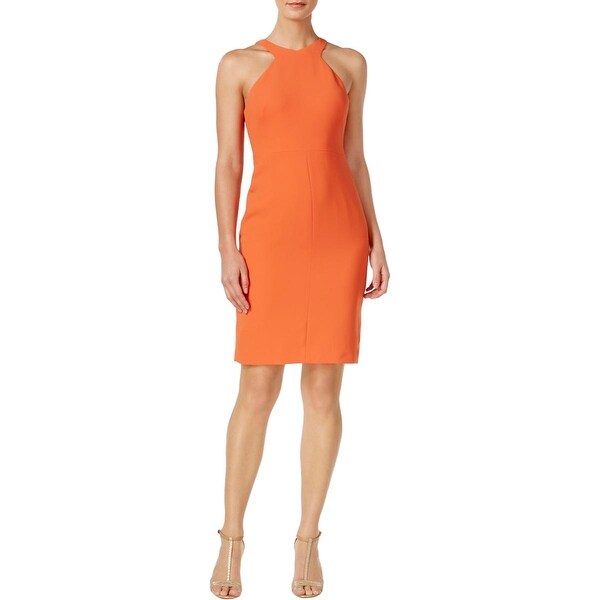 orange work dress