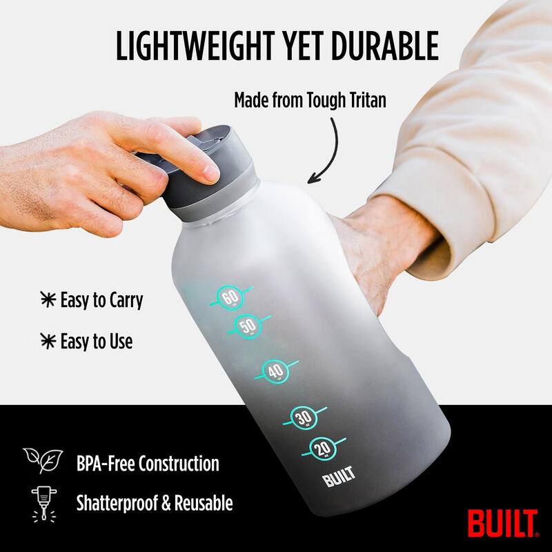 Byo 74 Oz Tritan Motivational Bottle - Black