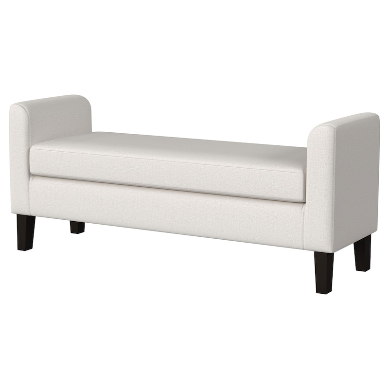 Rex Fabric Upholstered Accent Bench with Armrests Vanilla - 60.25'' X 20.50'' X 25.25''