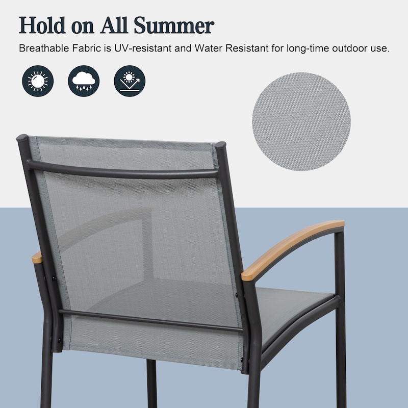 Futzca 3-Piece Patio Bistro Sets, Two Chairs with Coffee Table