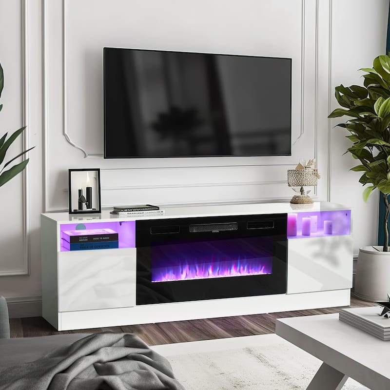 70'' Fireplace TV Stand with 36" Electric Fireplace