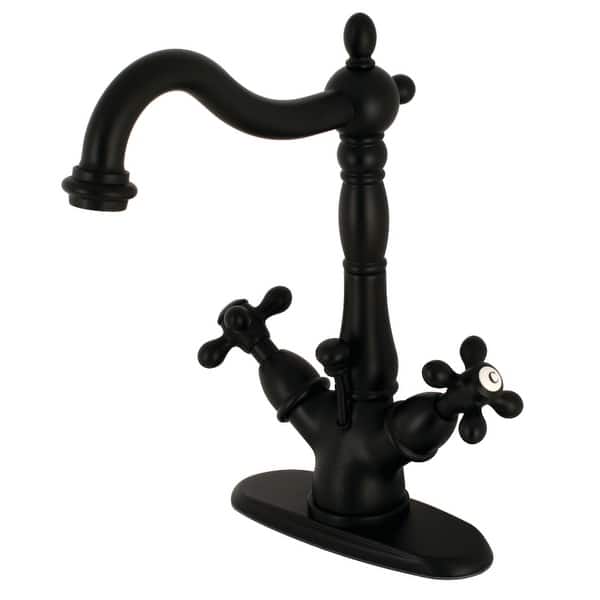 slide 1 of 2, Heritage 4 in. Centerset Bathroom Faucet Matte Black