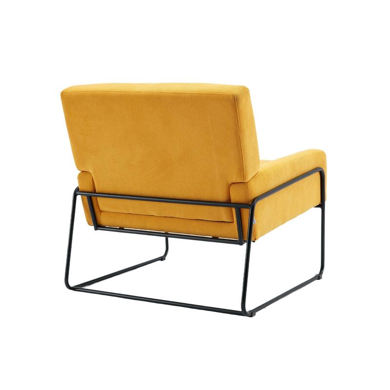 Modern Industrial Slant Armchair with Metal Frame,Premium High Density Soft Single chair for Living Room Bedroom