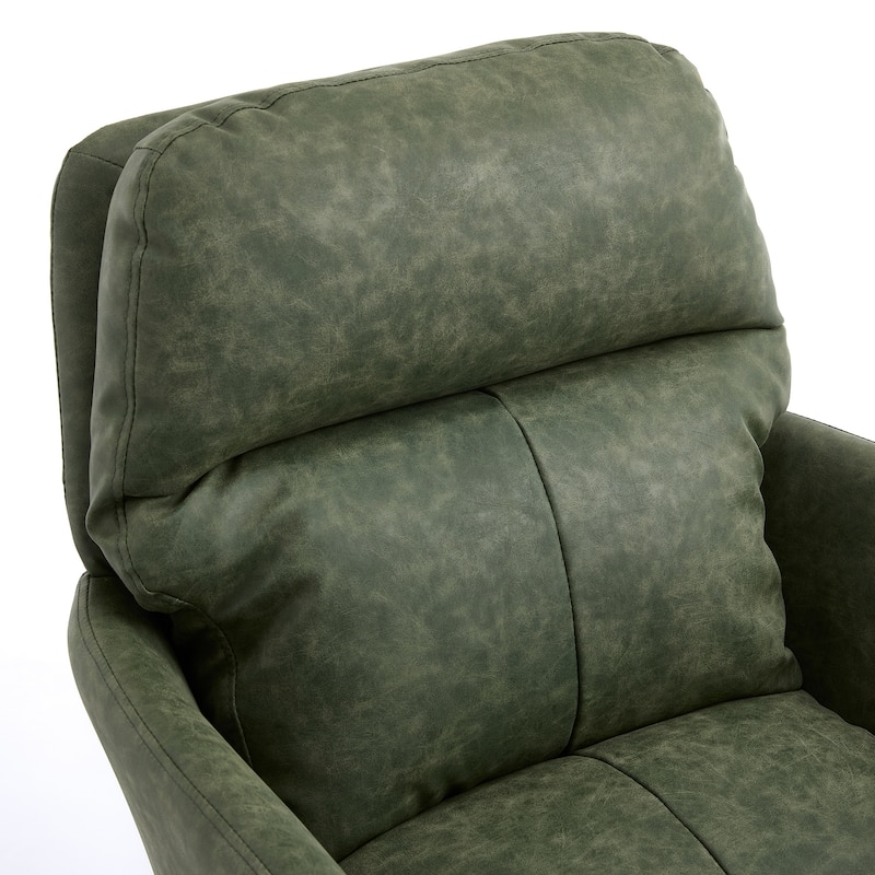 PU Artificial Leather Swivel Office Chair, Ergonomic Upholstered Home Office Chair, Adjustable Height Computer Rolling Chair