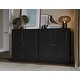 preview thumbnail 5 of 75, 100% Solid Wood Sideboard with Glass or Solid Wood Doors by Palace Imports - 64" x 35.75"