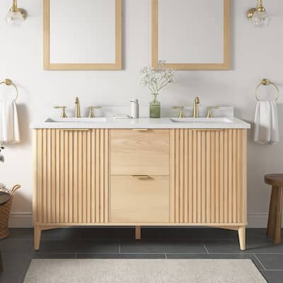 Gabi Bathroom Vanity with White Engineered Stone Top