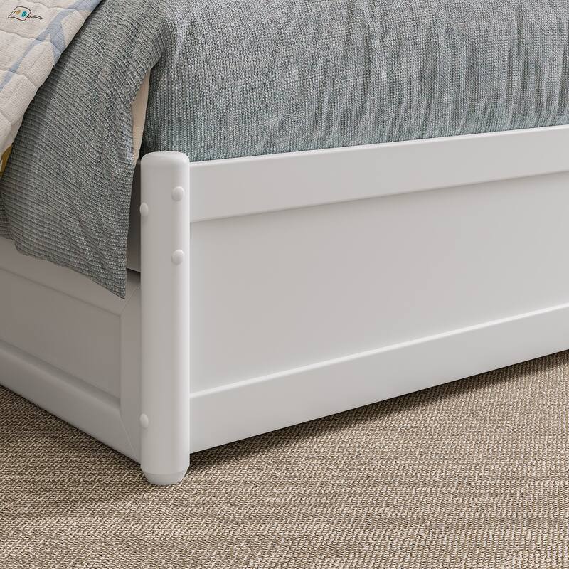 Everett Platform Bed with Panel Footboard and Twin Trundle