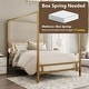 preview thumbnail 6 of 21, Metal 4-Poster Bed Frame Modern Canopy Upholstered Bed with Tall Upholstered Headboard