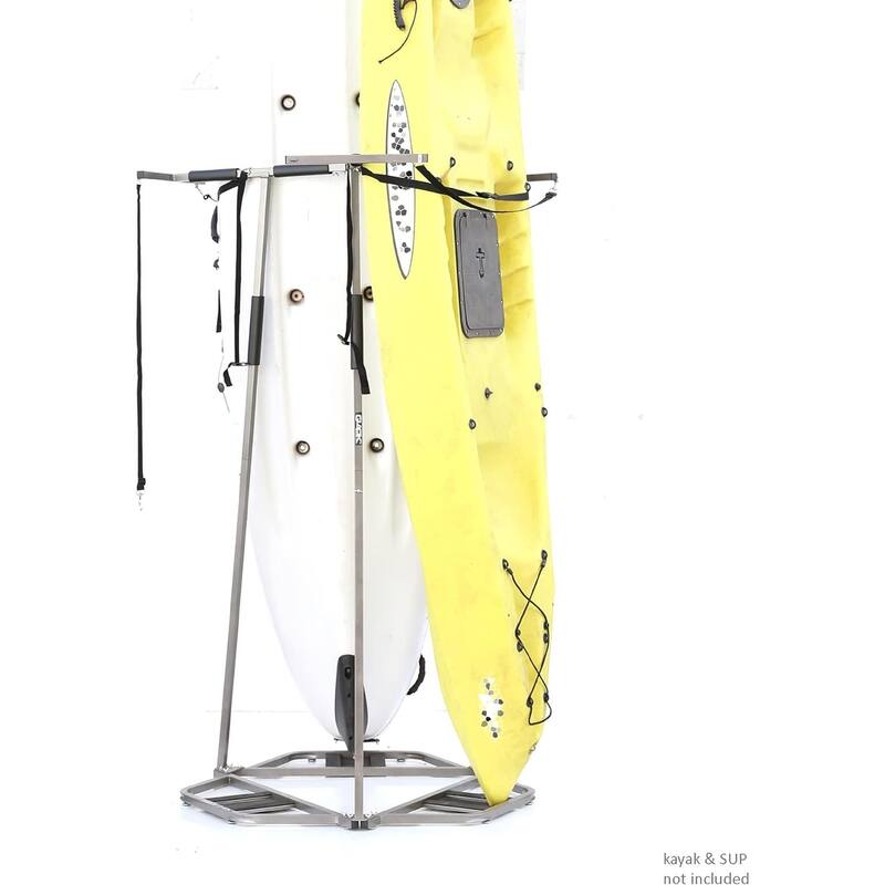 Vertical Space Saving Rack for Kayak and SUP Storage