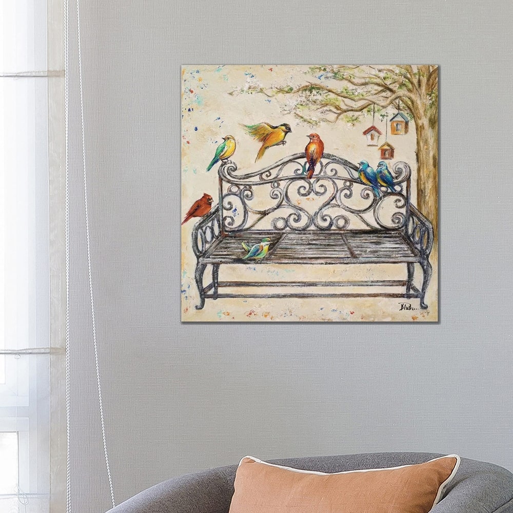 iCanvas "Birds on the Bench" by Patricia Pinto Canvas Print