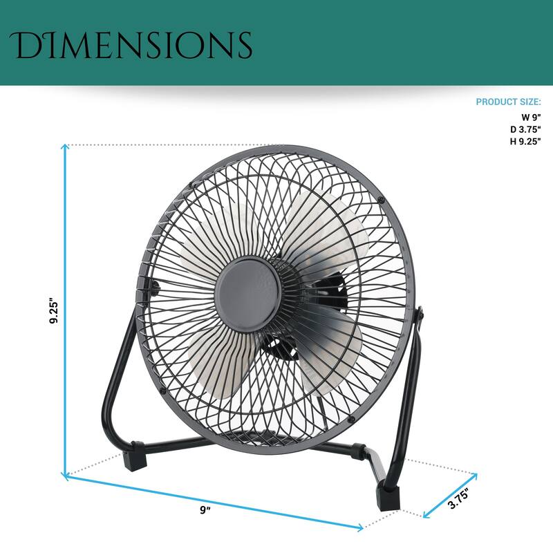 Modern Designs BreezeCore Mini, 8” USB-Powered High Velocity Fan with Dual Speeds and Tilt Control