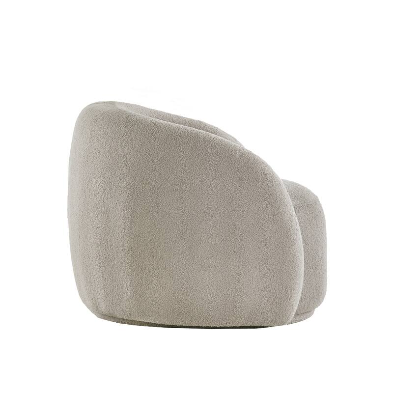 Willits Boucle Accent Chair with Cloud-Like Curved Design and Furry Channel Pillow by iNSPIRE Q Modern