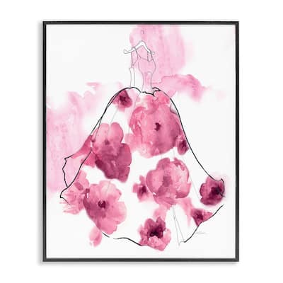 Stupell Alluring Flower Dress Abstraction Framed Giclee Art Design By Carol Robinson