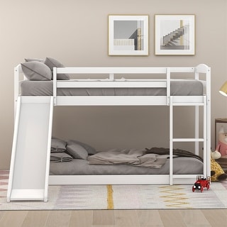 Merax Twin over Twin Bunk Bed with Convertible Slide and Ladder - Bed ...