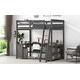 preview thumbnail 4 of 15, Full Size Loft Bed with U-shaped Desk and Storage Shelves,Minimalist Design