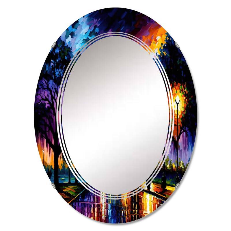 Designart 'Colorful Houston Texas' Printed City Wall Mirror