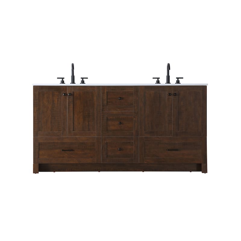 Elegant Lighting VF2866D Soma 66" Free Standing Double Basin Vanity - Expresso - Espresso Finish