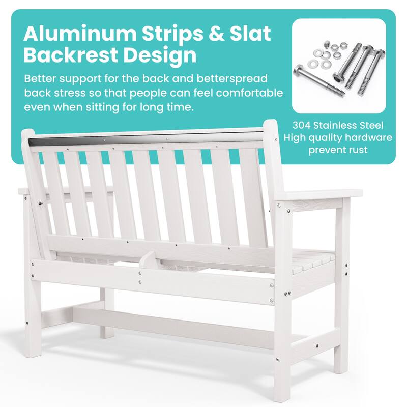 Outdoor 2-Person Garden Bench 42.92-in W x 35.83-in H