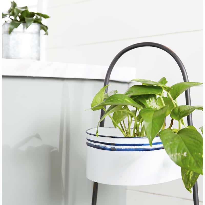 Metal Shelving Unit - White - Roche River Decor - 10"W x 15"L x 39"H