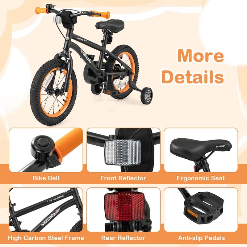 Costway 14/16/18-Inch Kid’s Bike for 4-7 Years Old with Adjustable - See Details