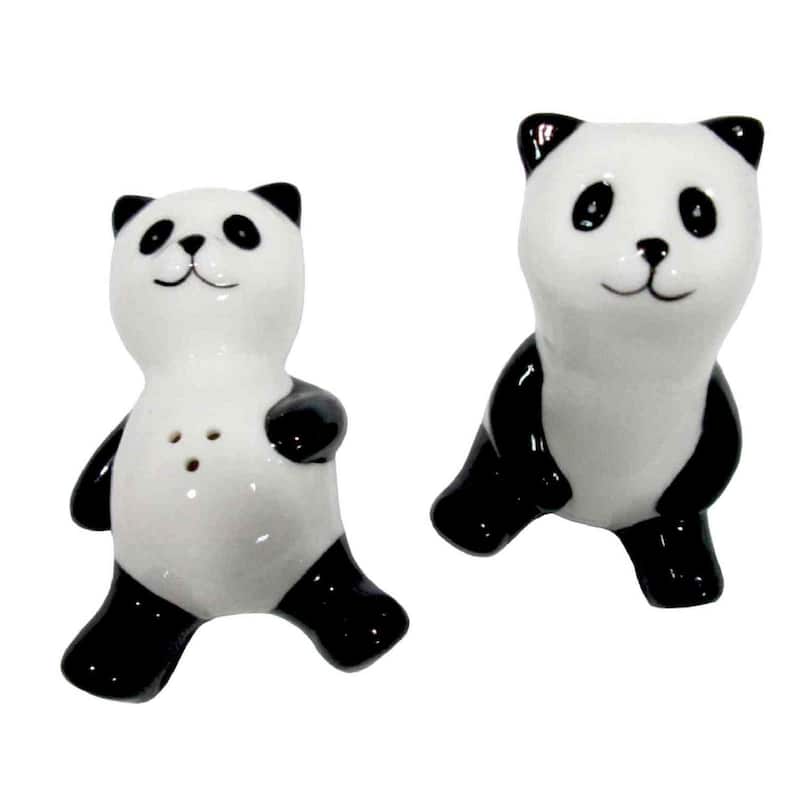 Daydream Pandas Salt and Pepper Shaker Set Porcelain - Black,White