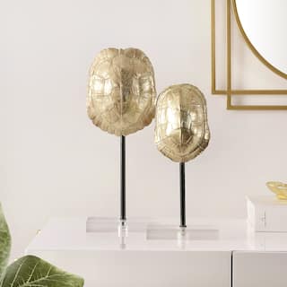 SAFAVIEH Eris Decorative Faux Turtle Shell Table Decor (Set of 2) - 3"W x 5"D x 13"H