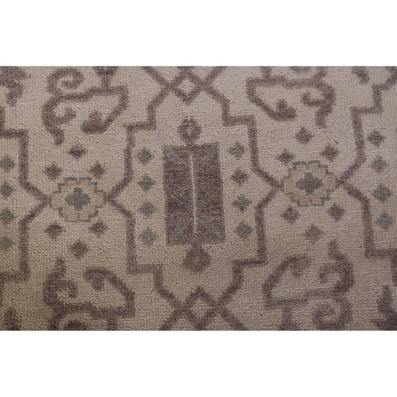 Hand Knotted Oriental 100% Wool Carpet Traditional All-Over Beige & Ivories Heriz (serapi) Area Rug - 8' 10'' X 5' 11''