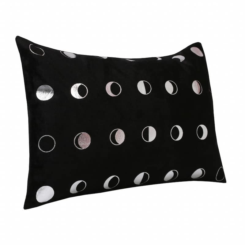 14" X 20" Black and Silver Throw Pillow