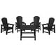 preview thumbnail 182 of 193, Laguna Kids Adirondack 5-Piece Square Table Dining Set Black