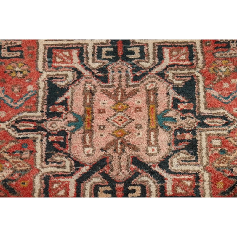 Tribal Geometric Gharajeh Persian Runner Rug Handmade Wool Carpet - 2'9"x 11'1"