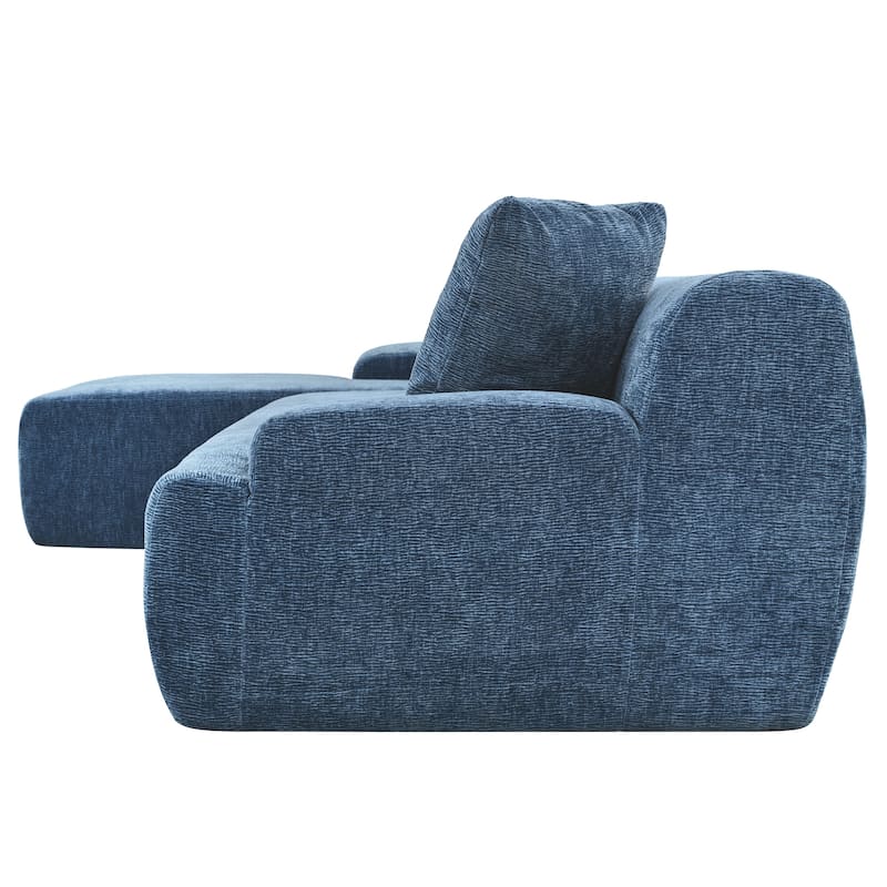 111" Polyester L-Shape Modular Sectional Sofa with High-Density Foam, 27" Deep Seat and Anti-Wrinkle Chenille Fabric