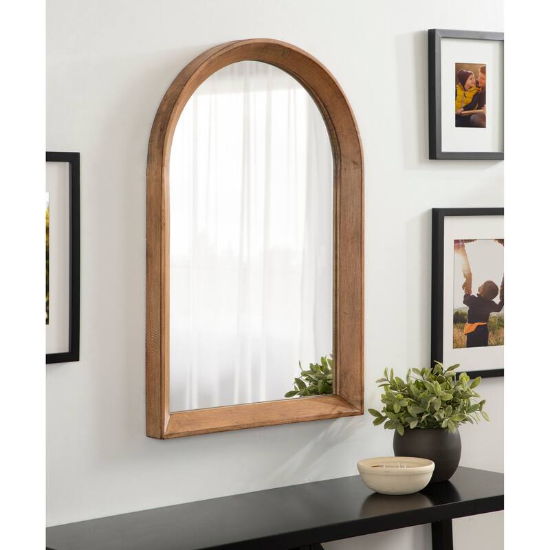 Kate and Laurel Hartman Wood Framed Arch Wall Mirror