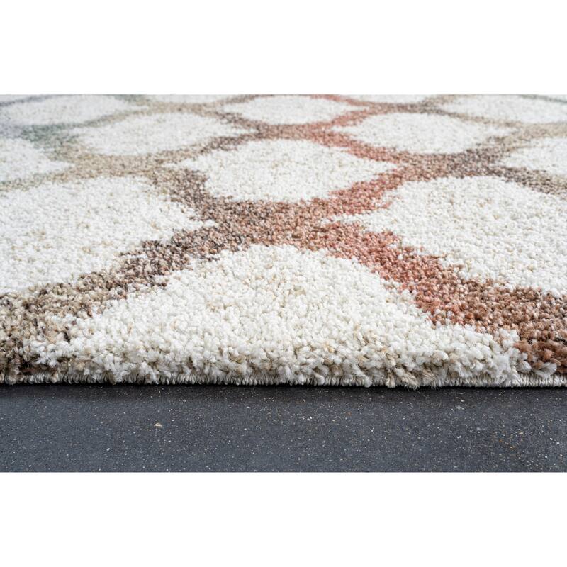 Rosalie Ivory, Rust, Beige, Gold, Green, Gray and Charcoal Polypropylene Area Rug - 6' x 9'