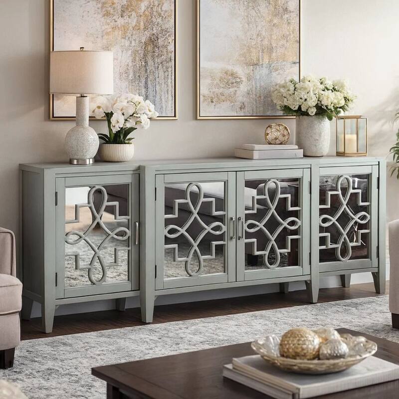 Grand Kacia Console Table, Antique Gray