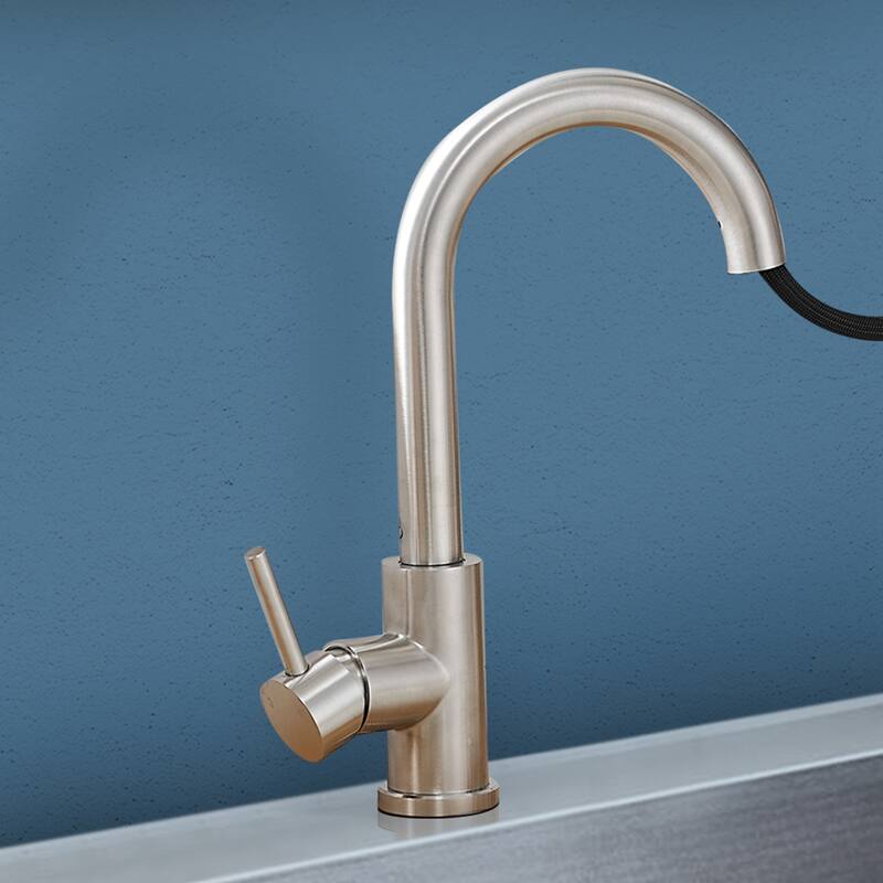 Topcraft Single Handle Stainless Steel Bar Faucet with Sprayer