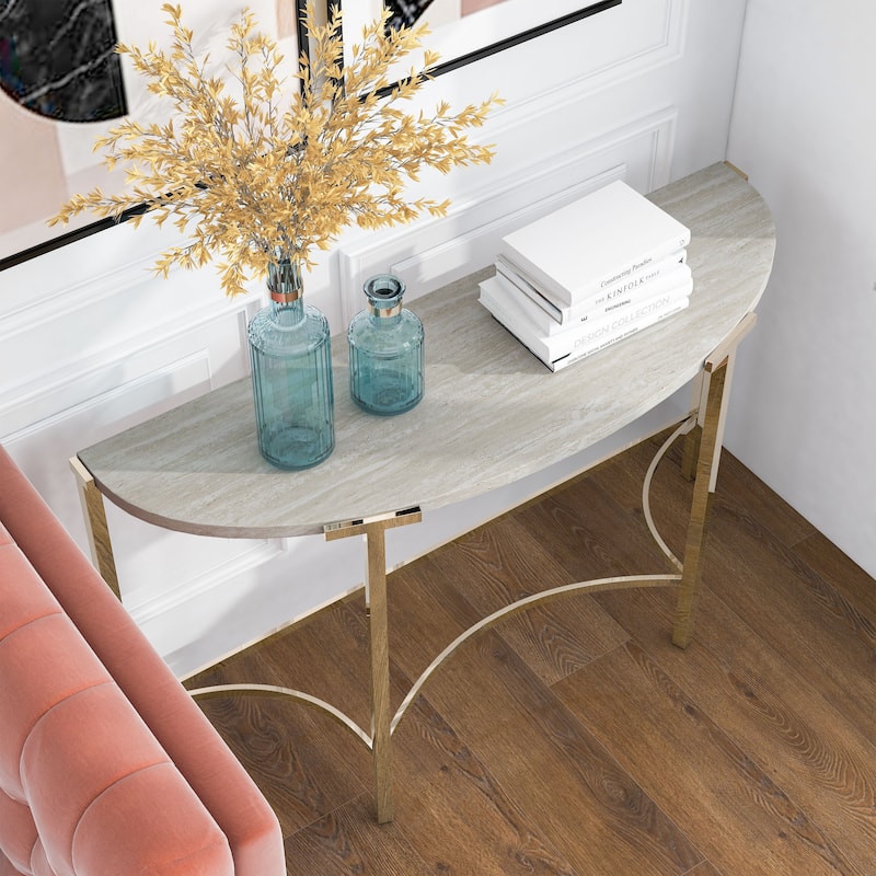 Brickelle Glam 48-inch Faux Marble Sofa Table by Furniture of America