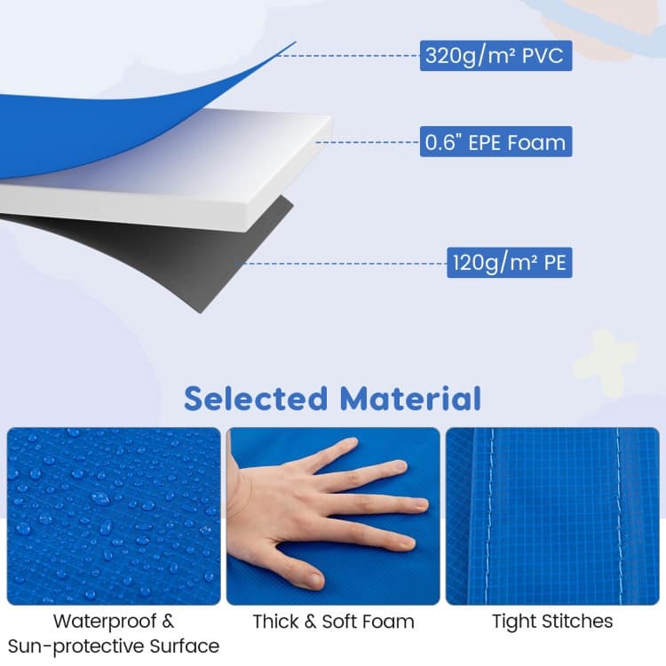 Multicolor PVC Foam Trampoline Safety Pad with Elastic Straps - Multi Color