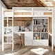 preview thumbnail 2 of 24, Full Size Loft Bed with Desk,Storage Shelves and Drawers