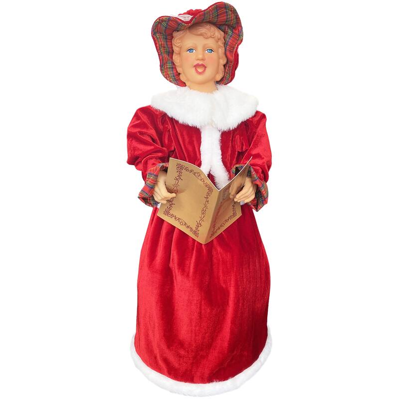27 inches To 37 inches Dickens Carolers, Set of 4 - red