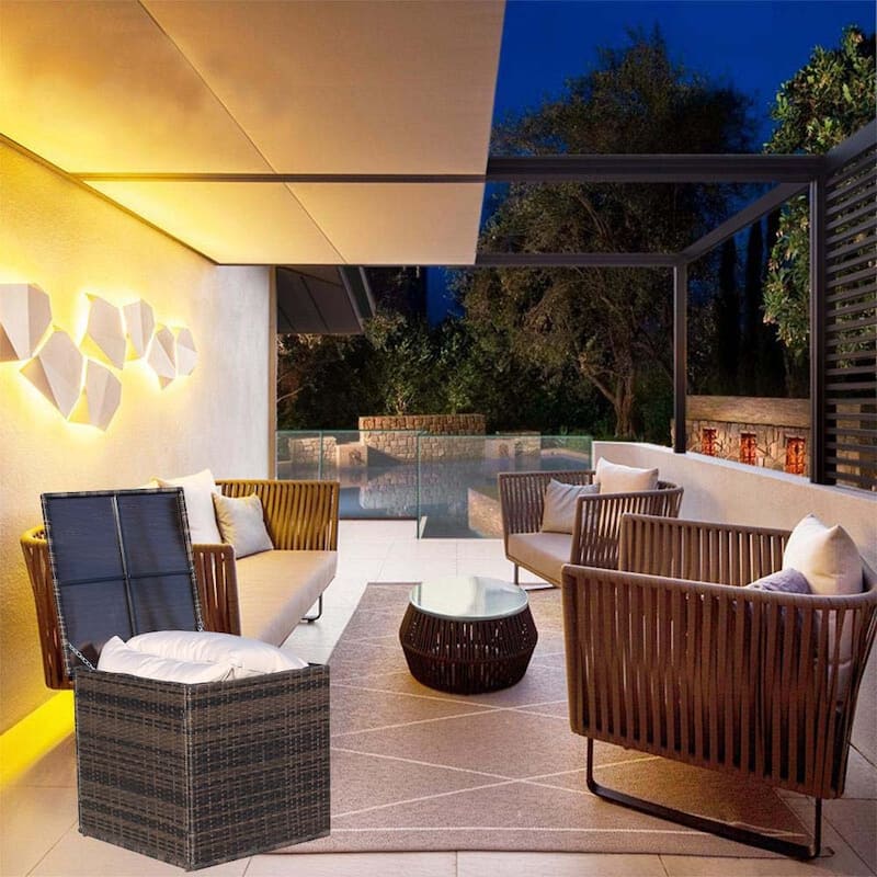 70 Gal. Brown Wicker Outdoor Storage Deck Box - 70 Gallon