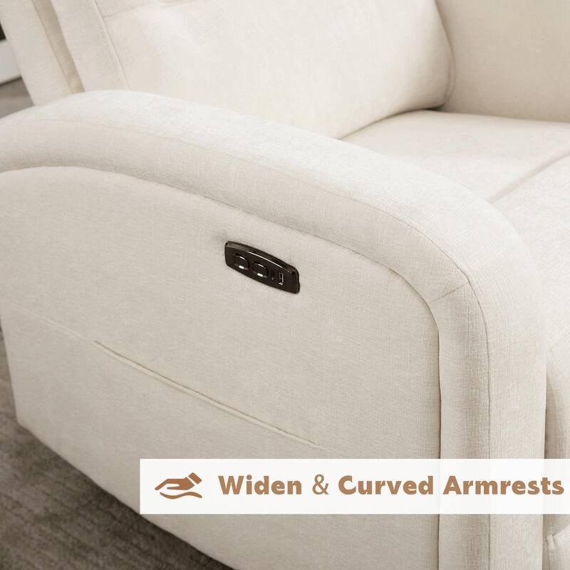 Power Swivel Rocker Recliner with USB and Type C Port