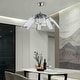 preview thumbnail 3 of 7, 48" 8 Retractable Blades Crystal Ceiling Fan Chrome Silver Chandelier with Remote - 48in