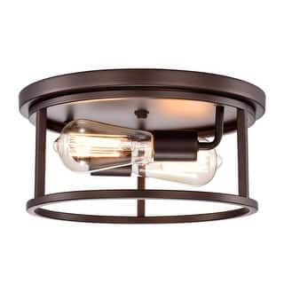 2-light Oil Rubbed Bronze Flush Mount