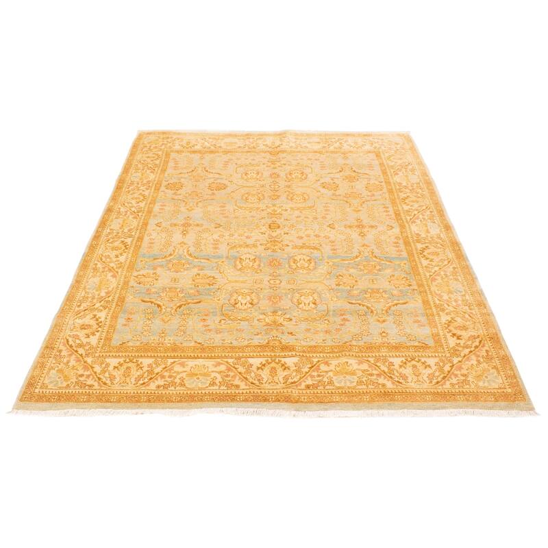 ECARPETGALLERY Hand-knotted Peshawar Oushak Blue Wool Rug - 7'11 x 10'2